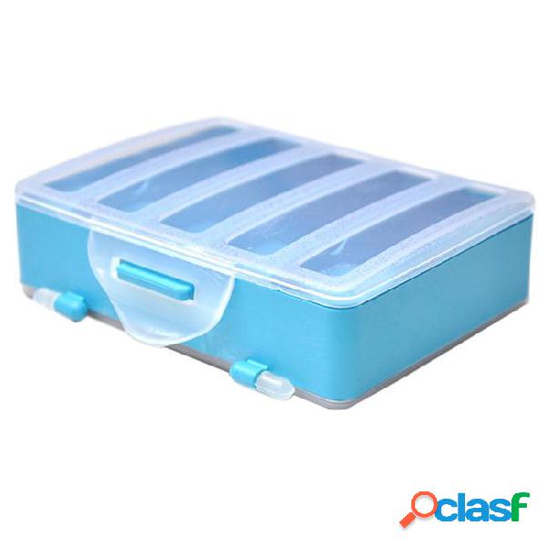 Plastic 10 compartments storage case fishing boxes double