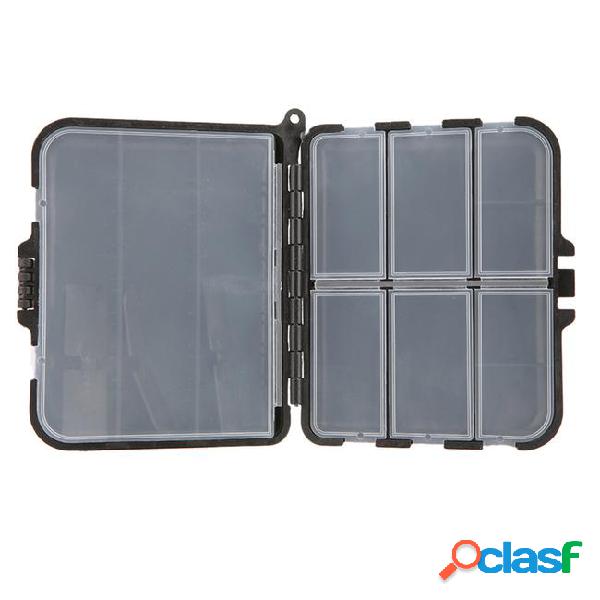 Plastic 9 compartments fishing tackle boxes 13*11*3.5cm fish