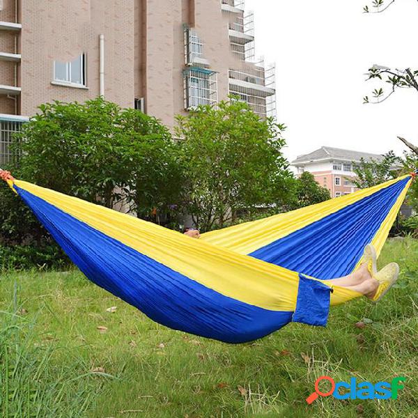 Portable nylon parachute double hammock garden outdoor