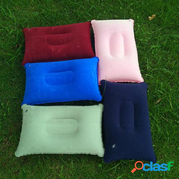 Portable outdoor inflatable air pillow double sided flocking