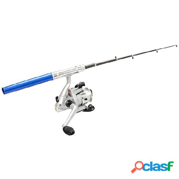 Portable pocket pen fishing rod pole reel with nylon line
