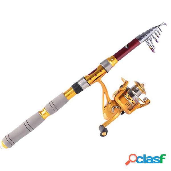 Portable spinning fishing rod carbon fiber pole sea boat