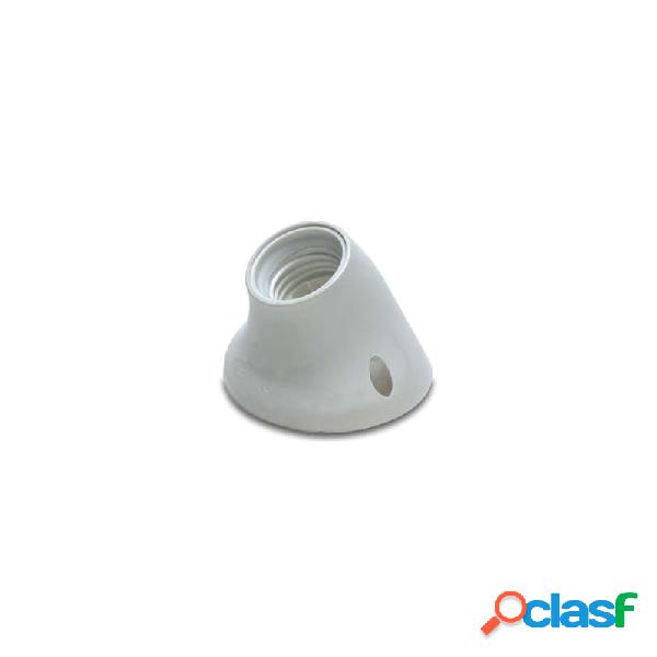 Portalampara zocalo e-27 blanco curvo