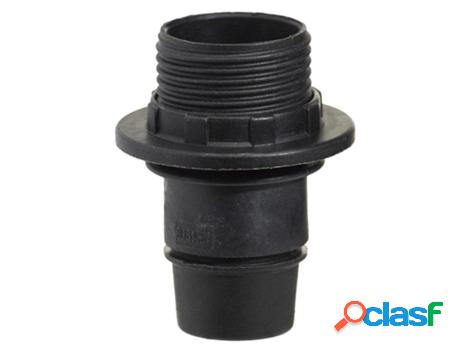 Portalamparas 4 a. e-14 con rosca + arandela negro