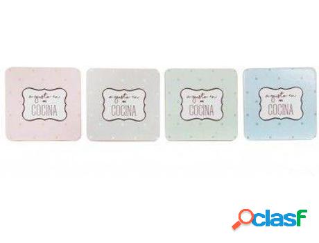 Posavasos HOGAR Y MÁS Cartón Natural Con Frase Divertida