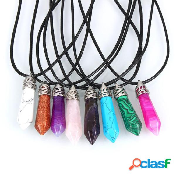 Pretty stone necklace vintage natural stone pendants