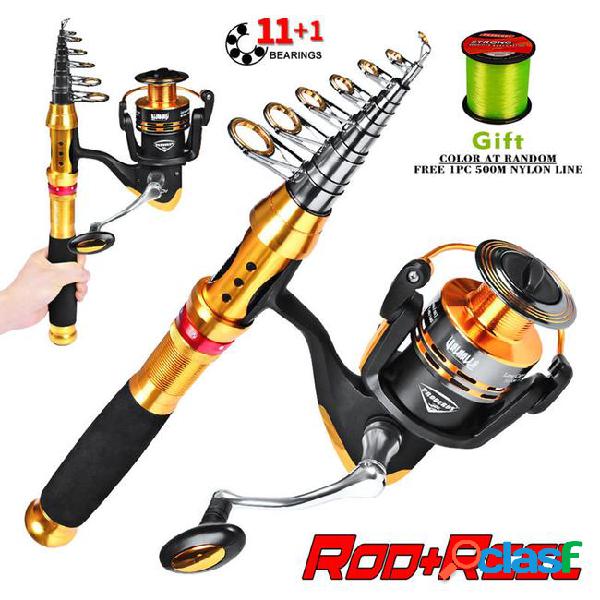 Pro beors 1set fishing rod+fishing reel rod fishing+spinning