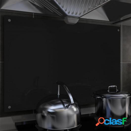 Protector salpicaduras cocina vidrio templado negro 90x60 cm
