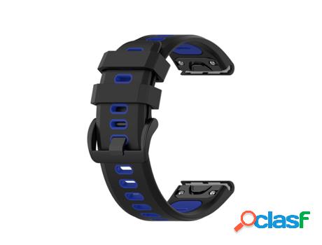 Pulsera Garmin Fenix 5/6 Silicona Negro / Azul