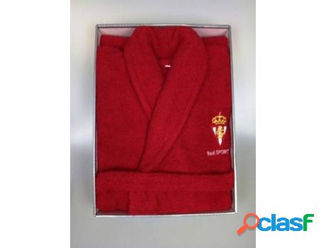 R.SPORTING Albornoz-Liso Rojo Talla-S