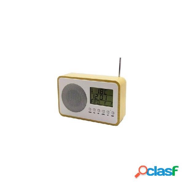 Radio despertador digital juggling madera clara