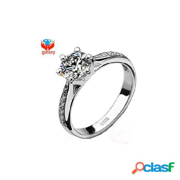 Real 925 sterling silver wedding rings for women classic 6