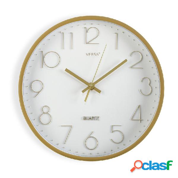 Reloj de cocina versa plastico blanco-dorado 30x4x30cm