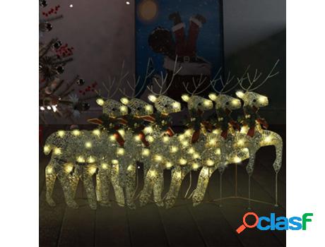 Renos de Navidad VIDAXL 120 LED (Dorado - 6 Piezas)