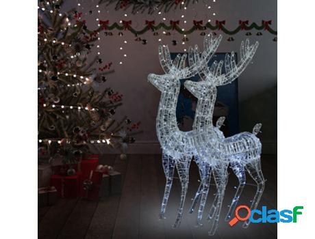 Renos de Navidad VIDAXL 250 LED (Blanco - Acrílico - 180 Cm