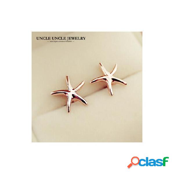 Rose gold color sweet small starfish style simple