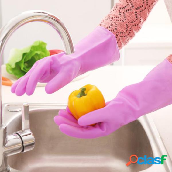 Rubber cleaning gloves 5 colors kitchen durable dishwashing
