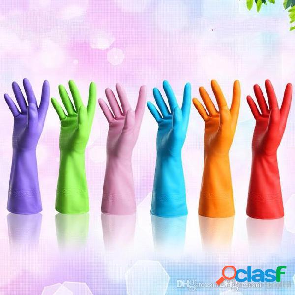 Rubber household gloves for cleaning durable dishwashing