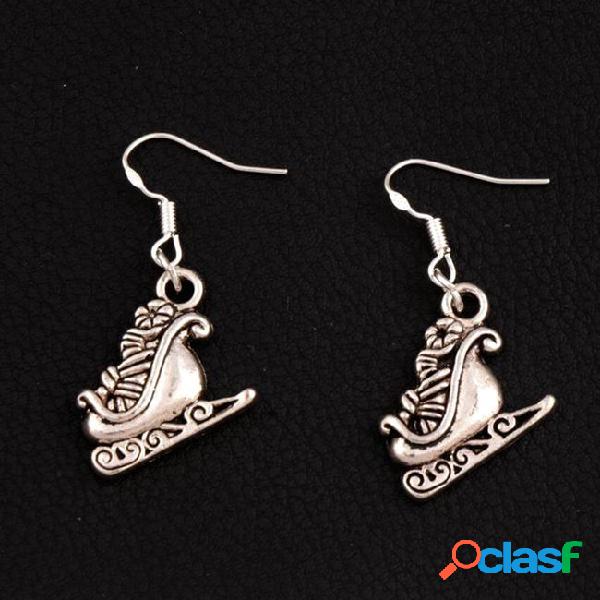 Santa sleigh earrings 925 silver fish ear hook 40pairs/lot