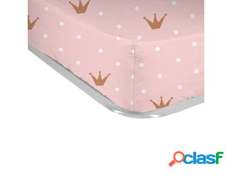 Sábana Bajera Infantil SOKIOS Coronas Rosa (80 x 135 -
