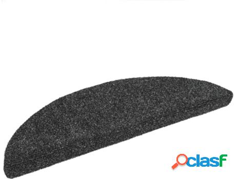 Set 10 Alfombras de Escalera VIDAXL Liso Semicircular (Gris