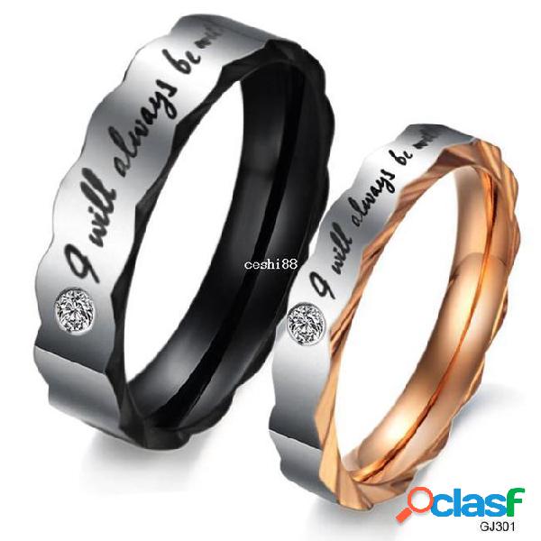 Shiny punk new titanium steel ring wedding band ring