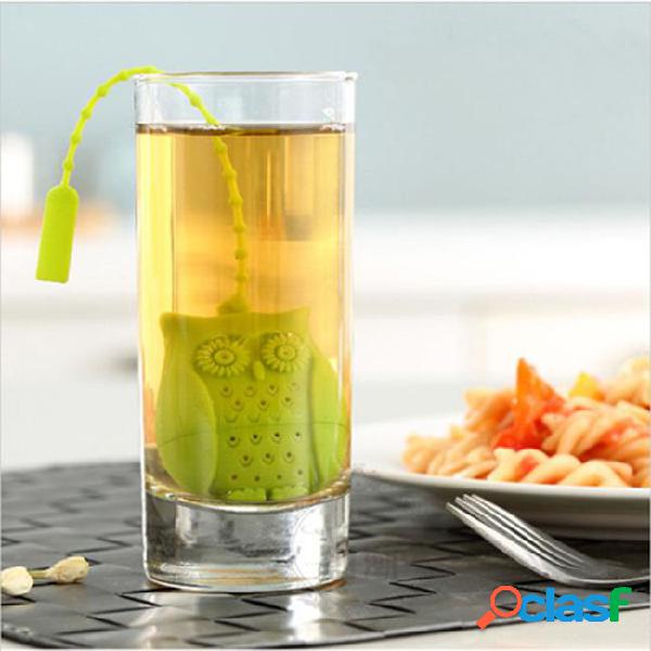 Silicone owl loose tea infuser filter strainer diffuser