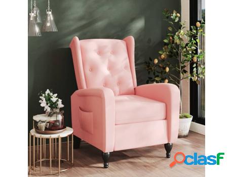 Sillón Reclinable VIDAXL (Rosa - Terciopelo - 66x90x98 cm)