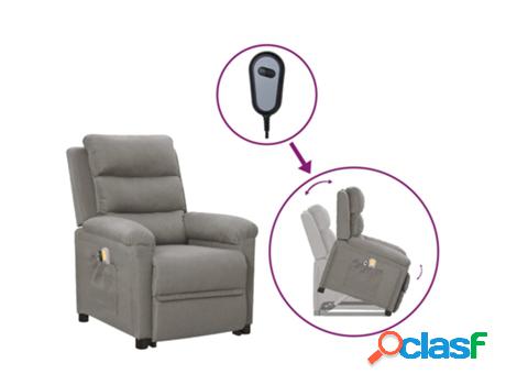 Sillón VIDAXL Reclinable Elevable (Gris - Tela - 74 x 92 x