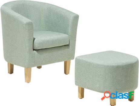 Sillón con Reposapiés Holden (Verde - Poliéster -41x68x71