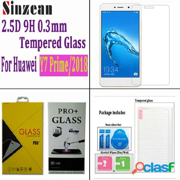 Sinzean 100pcs for huawei y7 prime 2018 tempered glass