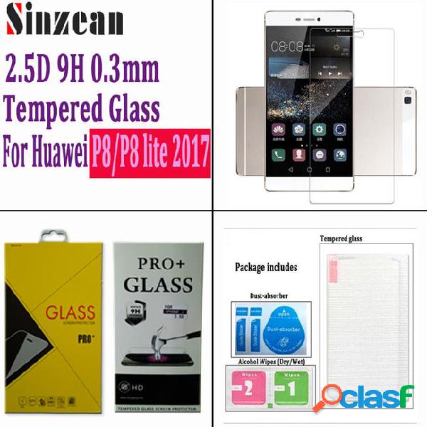 Sinzean 100pcs/lot for huawei p8 lite 2017 2.5d 9h tempered