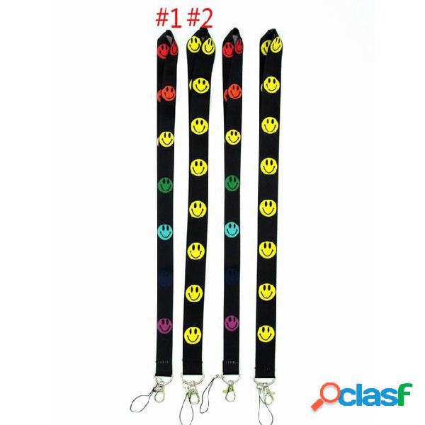 Smile face design mobile phone lanyards multi-color long