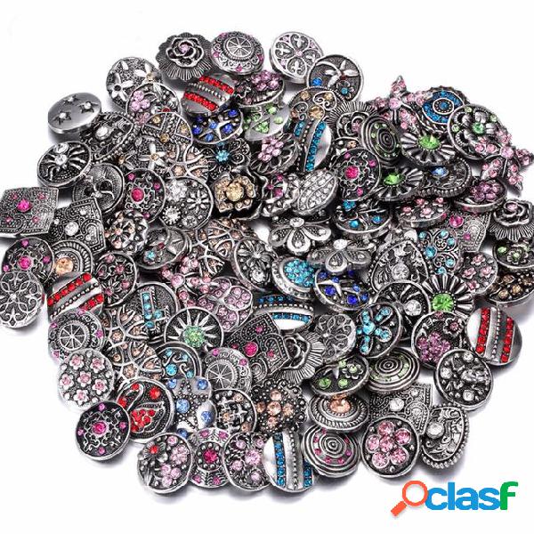 Snap button 18mm jewelry rhinestone buttons 18mm metal