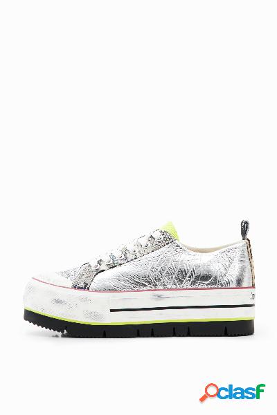 Sneakers bajas plataforma patch - MATERIAL FINISHES - 36