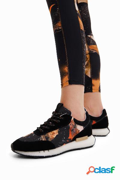 Sneakers runner mineral print - BLACK - 38