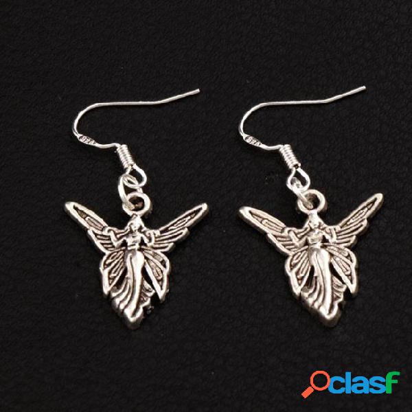 Solar angel wings earrings 925 silver fish ear hook