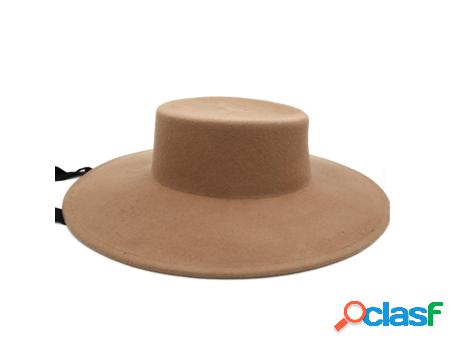 Sombrero Vintage con Cinta de Lana Marrón Claro