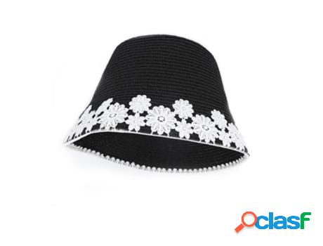 Sombrero de paja M Bucket Negro/Blanco