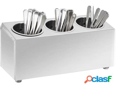 Soporte de Cubiertos VIDAXL Rectangular Inox 3