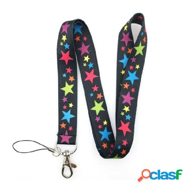 Star keychain lanyard id badge holder neck straps mobile