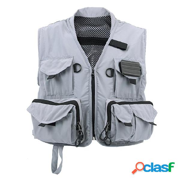 Summer men fly fishing vests with pockets multifunctional