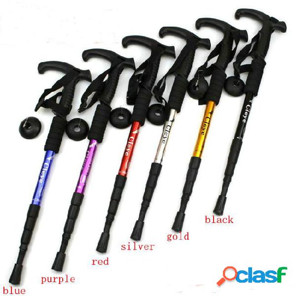 T-handle 4-section 6 colors telescopic walking cane aerial
