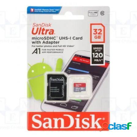 Tarjeta de memoria sandisk ultra 32gb microsd hc uhs-i con