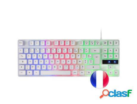 Teclado H-Mech Frgb MARS GAMING Mk02 Gaming (Blanco -