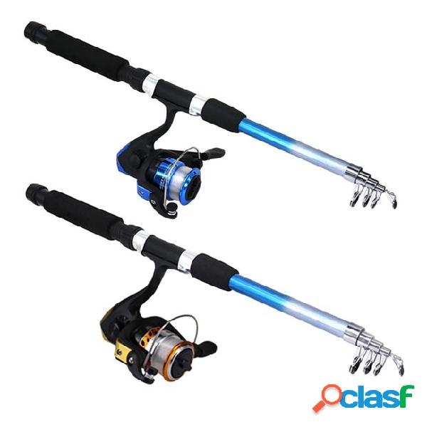 Telescopic fishing rod reel combo full kit fishing rod gear