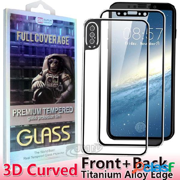 Titanium alloy front back full cover tempered glass screen