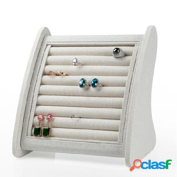Top grade linen jewelry display stand earrings ring stud