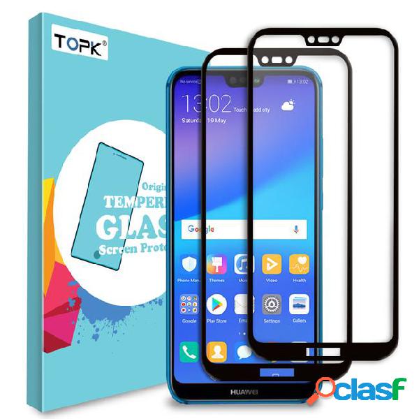 Topk tempered glass for huawei p20 lite hd clear full
