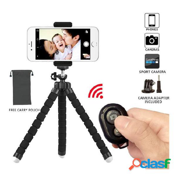 Tripod stand holder, flexible mini, with bluetooth wireless